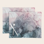 Blush and Payne's Grey Flowing Abstract Painting Placemat Gallery Image 1
