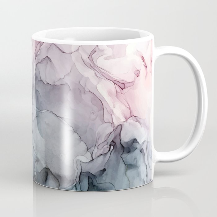 Blush and Payne's Grey Flowing Abstract Painting Coffee Mug Gallery Image 1