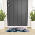 Blush and Payne's Grey Flowing Abstract Painting Welcome Mat Gallery Image 3