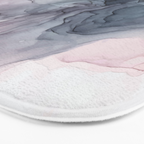 Blush and Payne's Grey Flowing Abstract Painting Bath Mat Gallery Image 3