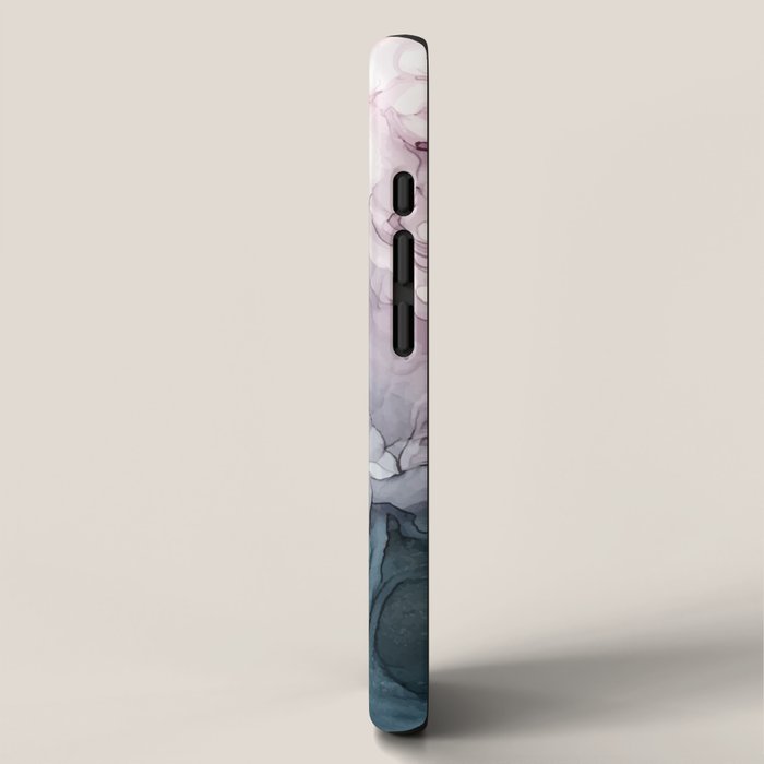 Blush and Payne's Grey Flowing Abstract Painting iPhone Case Gallery Image 2