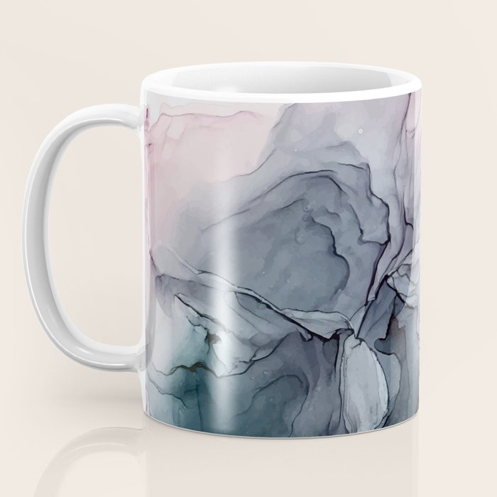 Blush and Payne's Grey Flowing Abstract Painting Coffee Mug Gallery Image 3