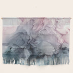 Blush and Payne's Grey Flowing Abstract Painting Wall Hanging Gallery Image 1