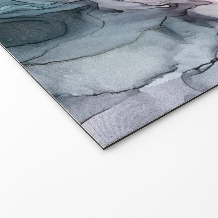 Blush and Payne's Grey Flowing Abstract Painting Welcome Mat Gallery Image 2