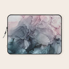 Blush and Payne's Grey Flowing Abstract Painting Laptop Sleeve Gallery Image 1