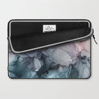 Blush and Payne's Grey Flowing Abstract Painting Laptop Sleeve Gallery Image 2