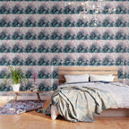 Blush and Payne's Grey Flowing Abstract Painting Wallpaper Gallery Image 3