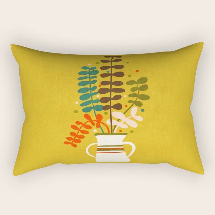 Potted Leaves Rectangular Pillow Gallery Image 1