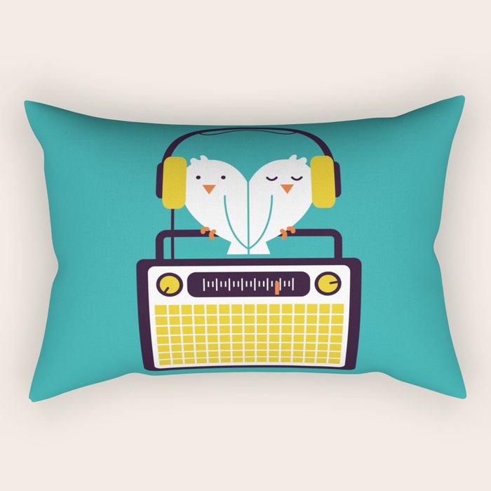 Radio Mode Love Rectangular Pillow Gallery Image 1