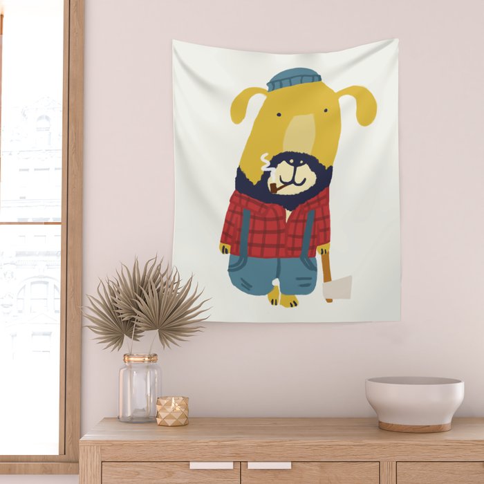 Rugged Roger - the lumberjack Wall Tapestry Gallery Image 2