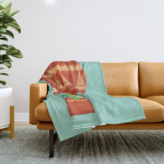 Dragon On Hot Air Balloon Throw Blanket Gallery Image 1