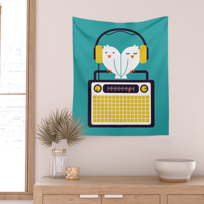 Radio Mode Love Wall Tapestry Gallery Image 2