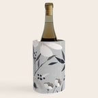 Modern, Boho, Floral Prints, Gray and White Wine Chiller Gallery Image 2