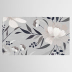 Modern, Boho, Floral Prints, Gray and White Tablecloth Gallery Image 2