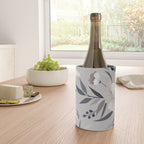 Modern, Boho, Floral Prints, Gray and White Wine Chiller Gallery Image 4