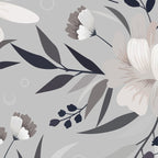 Modern, Boho, Floral Prints, Gray and White Coffee Mug Gallery Image 2