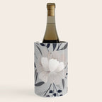 Modern, Boho, Floral Prints, Gray and White Wine Chiller Gallery Image 3