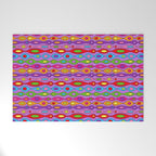 Mid Century Colorful Geometric Oval Pattern Welcome Mat Gallery Image 1