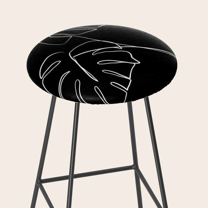 Monstera minimal - black Stool Gallery Image 2