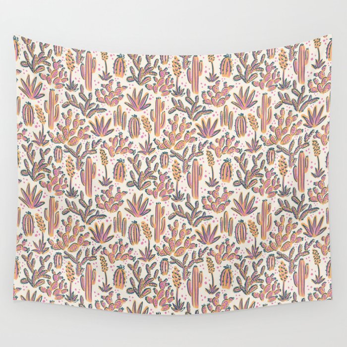 Cactus Desert - Sunset  Wall Tapestry Gallery Image 1