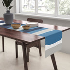 Ocean Beach Striped Landscape, Navy, Blue, Gray Table Runner Gallery Image 2