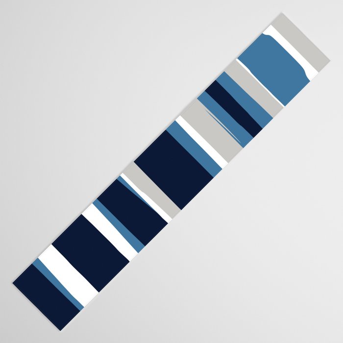 Ocean Beach Striped Landscape, Navy, Blue, Gray Table Runner Gallery Image 3