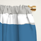 Ocean Beach Striped Landscape, Navy, Blue, Gray Window Curtain Gallery Image 2