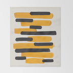 Mid Century Modern Abstract Painting Antique Yellow Black Bumble Bee Stripes Throw Blanket Gallery Image 2
