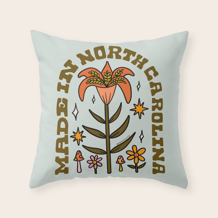 Made In North Carolina Throw Pillow Gallery Image 1