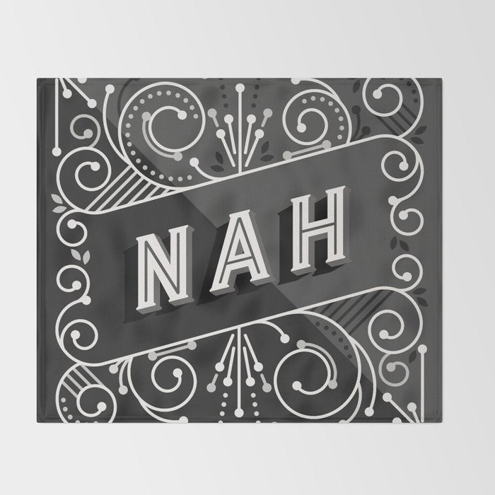 Nah - Black & Grey Palette Throw Blanket Gallery Image 2