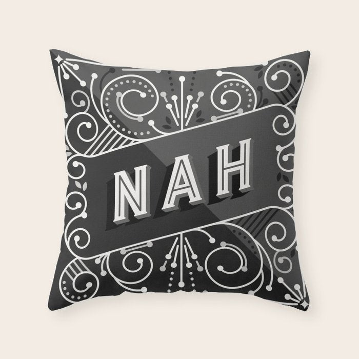 Nah - Black & Grey Palette Throw Pillow Gallery Image 1