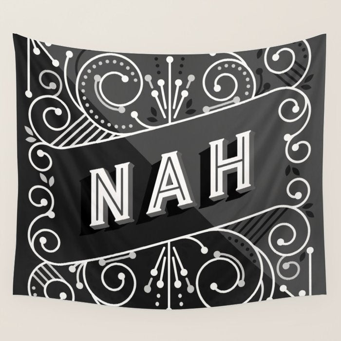 Nah - Black & Grey Palette Wall Tapestry Gallery Image 4