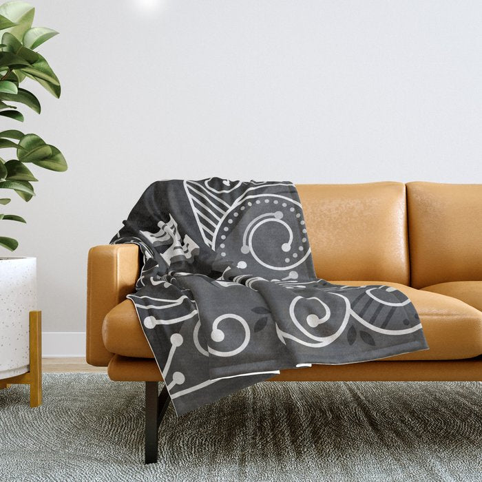 Nah - Black & Grey Palette Throw Blanket Gallery Image 1