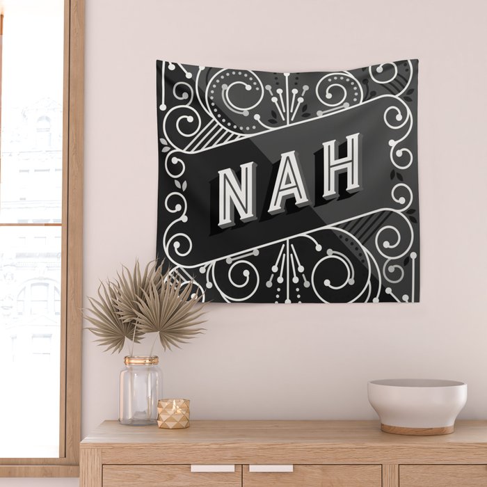 Nah - Black & Grey Palette Wall Tapestry Gallery Image 2