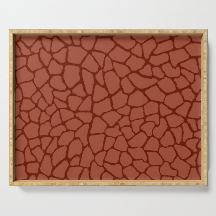 Mosaic Abstract Art Ruby Serving Tray Gallery Image 1