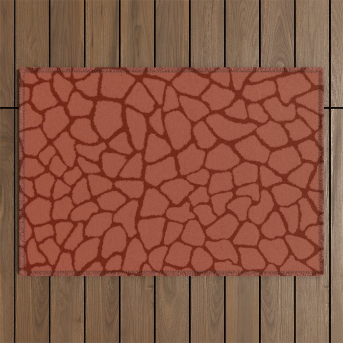 Mosaic Abstract Art Ruby Outdoor Rug Gallery Image 1