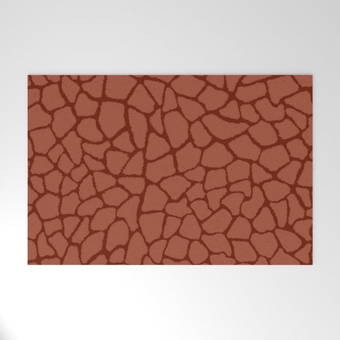 Mosaic Abstract Art Ruby Welcome Mat Gallery Image 1