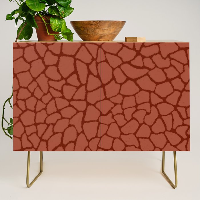 Mosaic Abstract Art Ruby Credenza