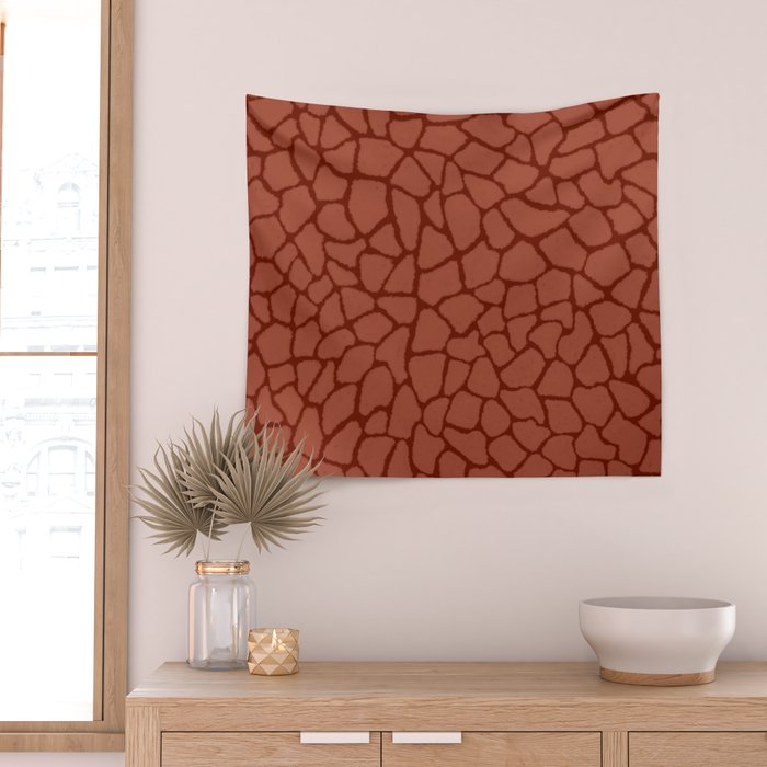 Mosaic Abstract Art Ruby Wall Tapestry Gallery Image 2