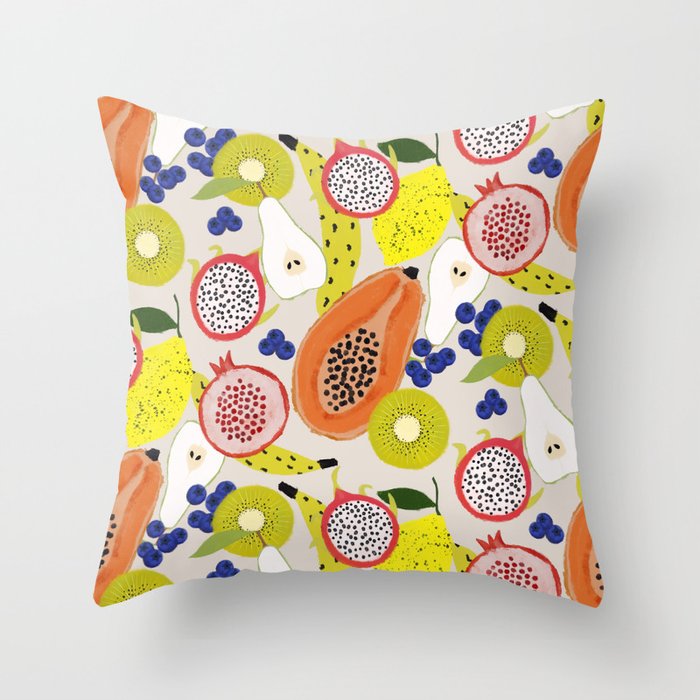 Tropical fruits Throw Pillow Gallery Image 6