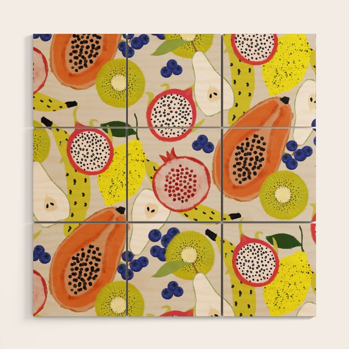 Tropical fruits Wood Wall Art Gallery Image 1
