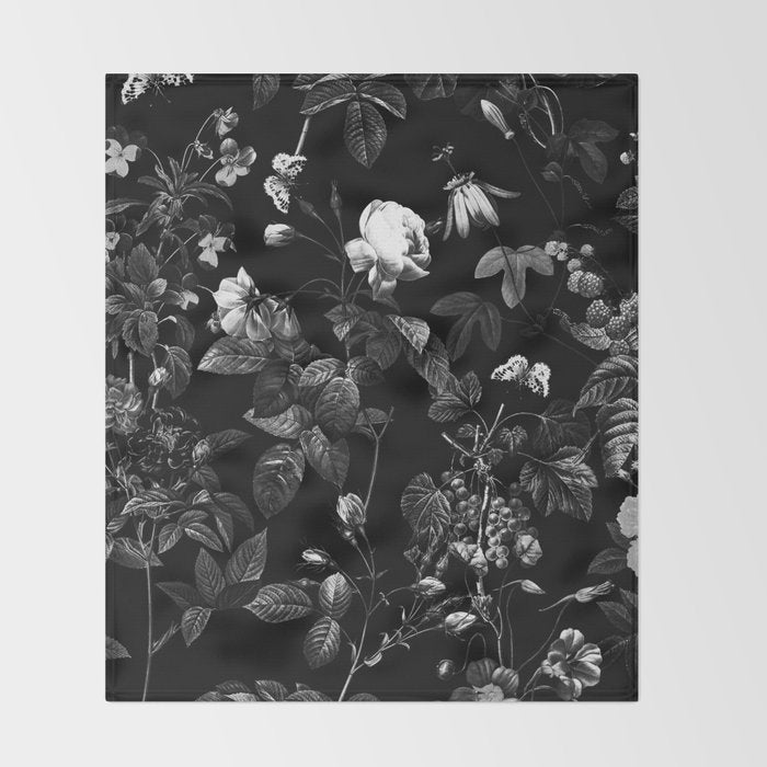 DARK FLOWER Throw Blanket Gallery Image 2