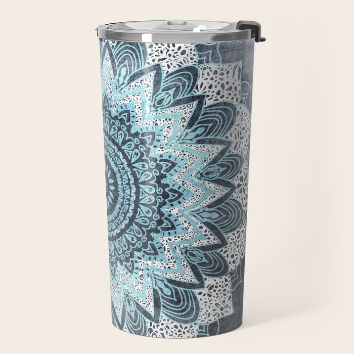 BOHOCHIC MANDALA IN BLUE Travel Mug Gallery Image 2
