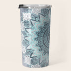 BOHOCHIC MANDALA IN BLUE Travel Mug Gallery Image 3