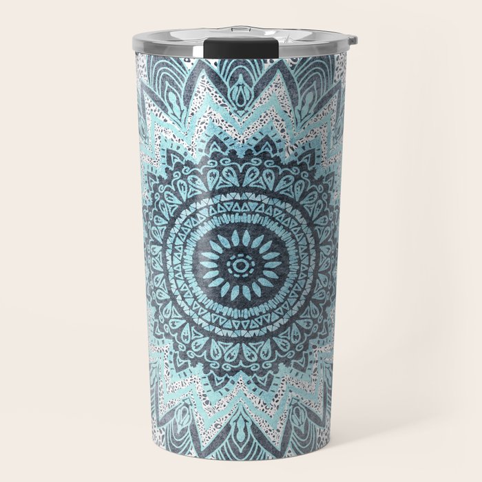 BOHOCHIC MANDALA IN BLUE Travel Mug Gallery Image 1