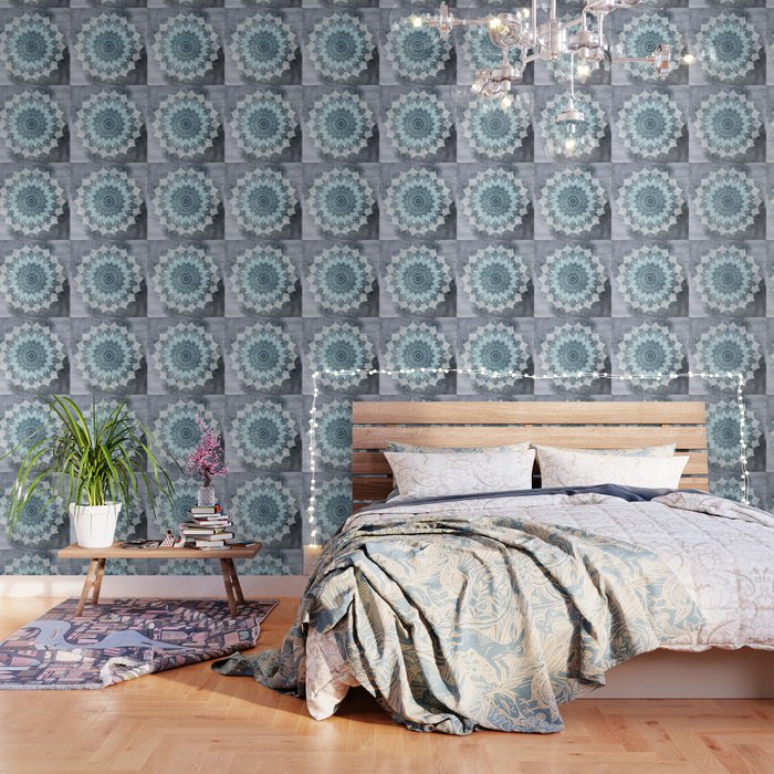 BOHOCHIC MANDALA IN BLUE Wallpaper Gallery Image 3