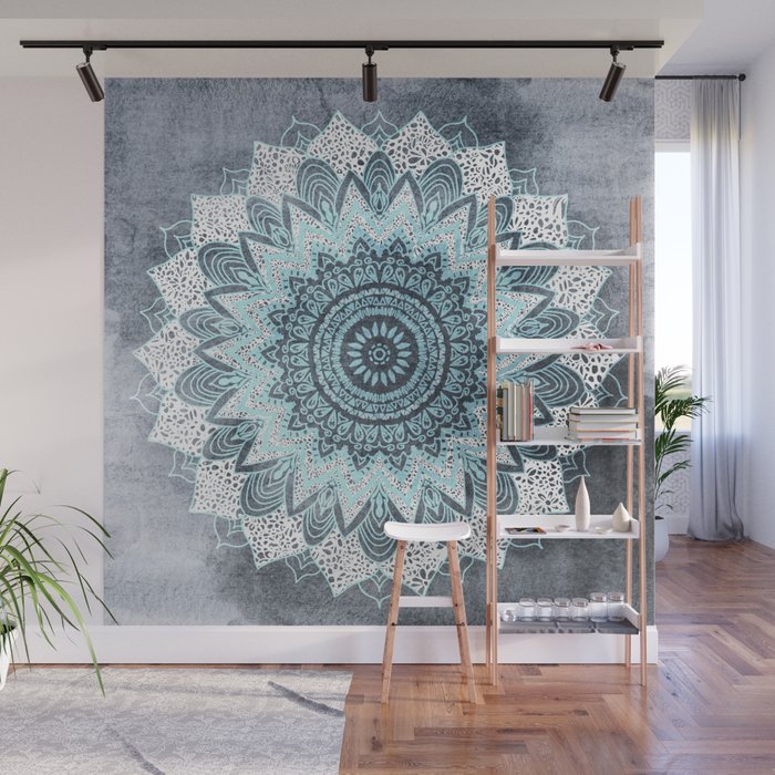 BOHOCHIC MANDALA IN BLUE Wall Mural