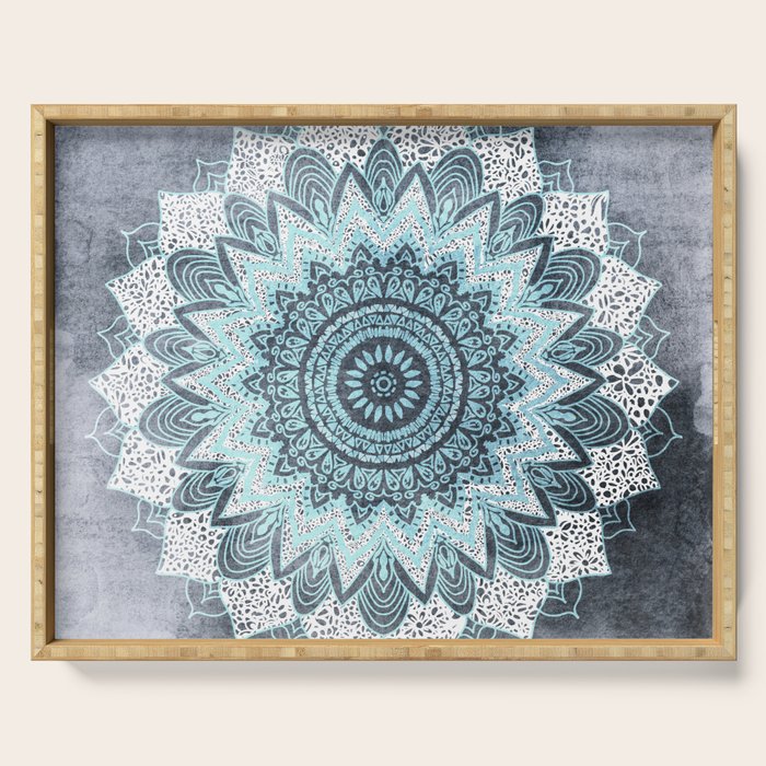 BOHOCHIC MANDALA IN BLUE Serving Tray Gallery Image 1