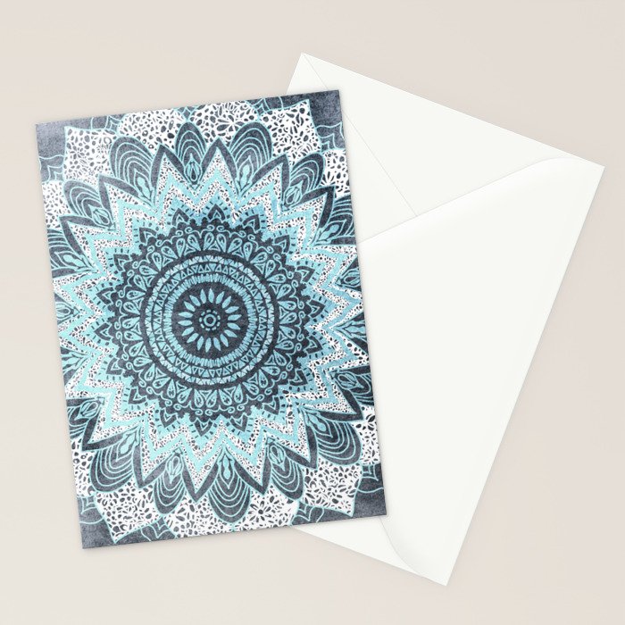 BOHOCHIC MANDALA IN BLUE Stationery Card Gallery Image 2