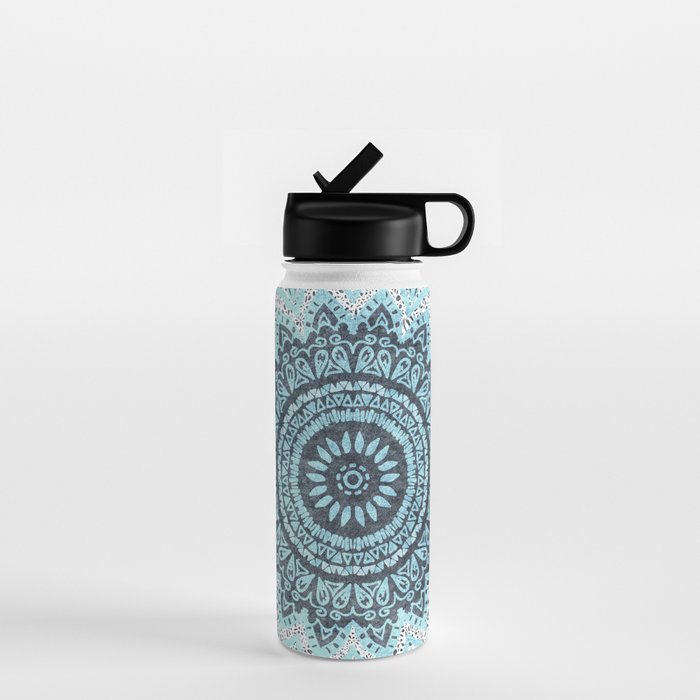 BOHOCHIC MANDALA IN BLUE Water Bottle Gallery Image 1